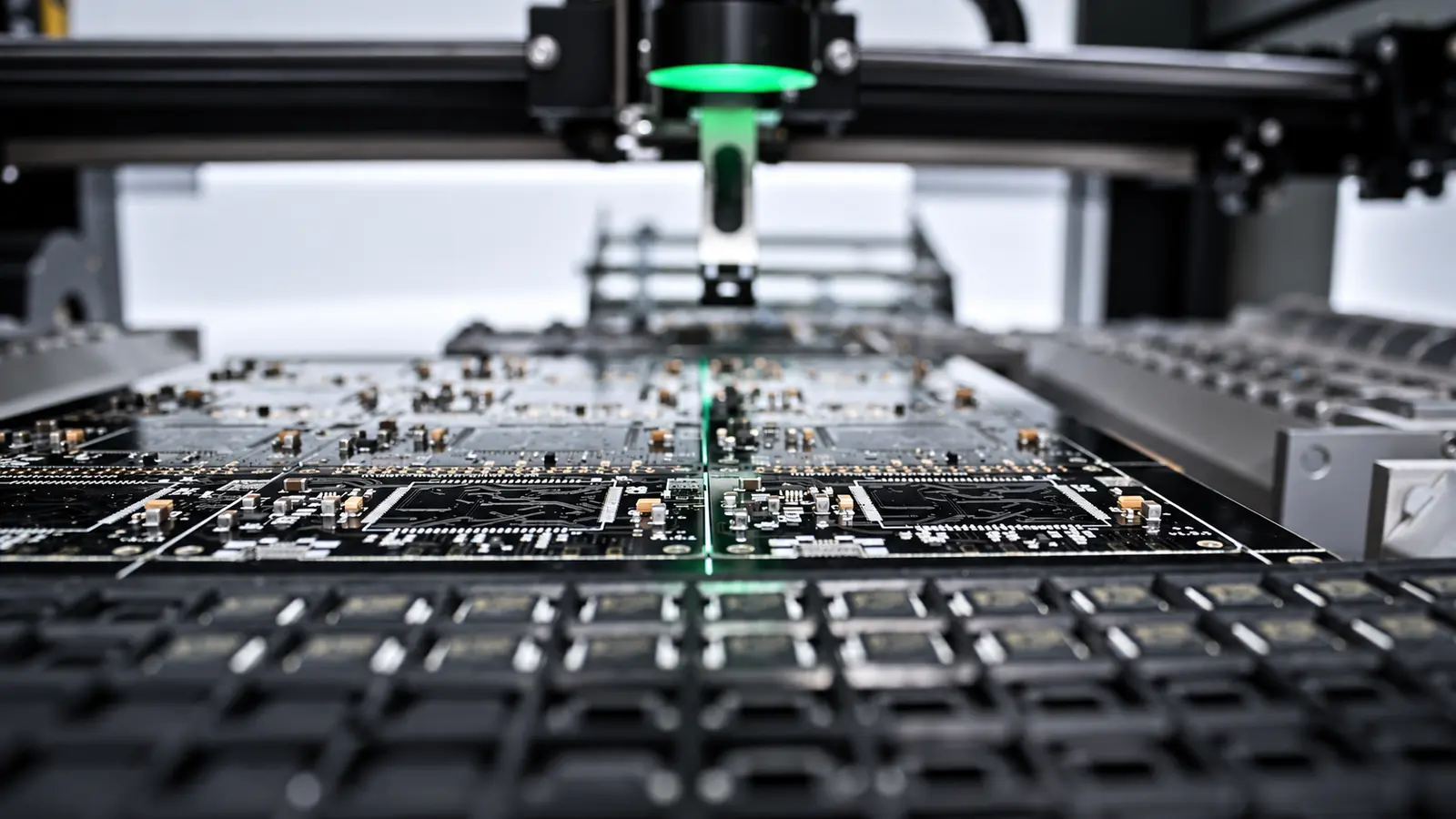 Industrial machine-vision system inspecting electronic components