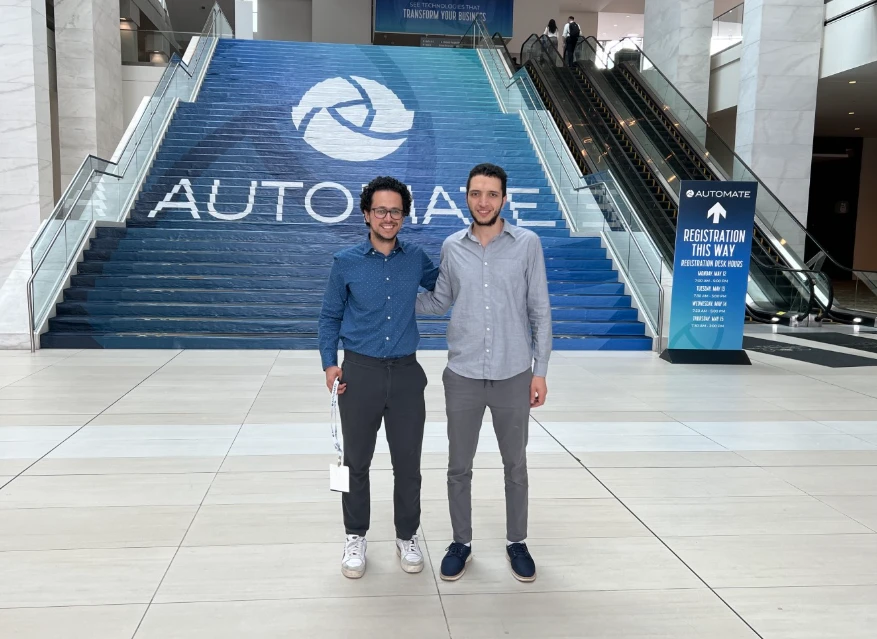 Wael and Seif representing MAQINA at the AUTOMATE trade show